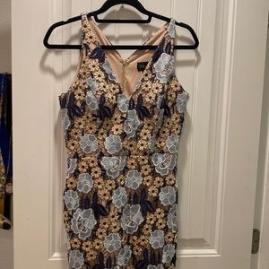 Beautiful blue and sliver flower dress